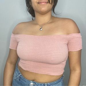 Pink off the shoulder Ambience Shirt